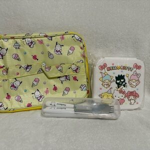 Pochacco Bundle Insulated Carrier Sanrio Characters Lunch Container Utensil Set
